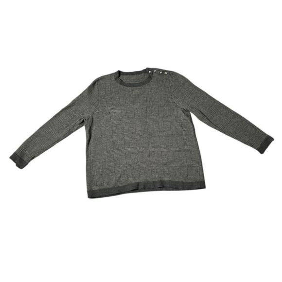 Lauren Ralph Lauren Plaid Size 100% Wool Multi Gray Sweater - Picture 5 of 13